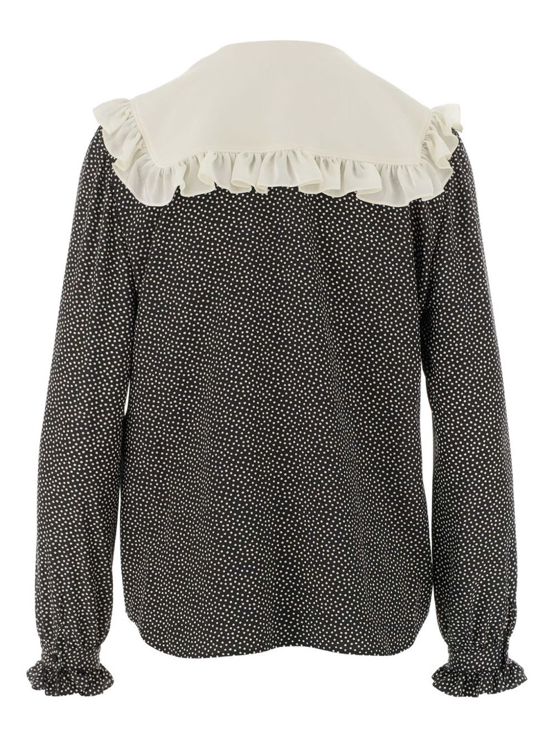 SAINT LAURENT Peter Pan-collar polka-dot blouse outlook