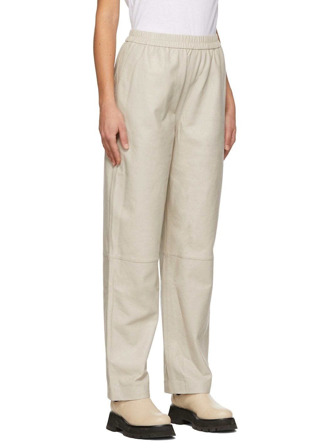 Taupe Jane Leather Pants - 2