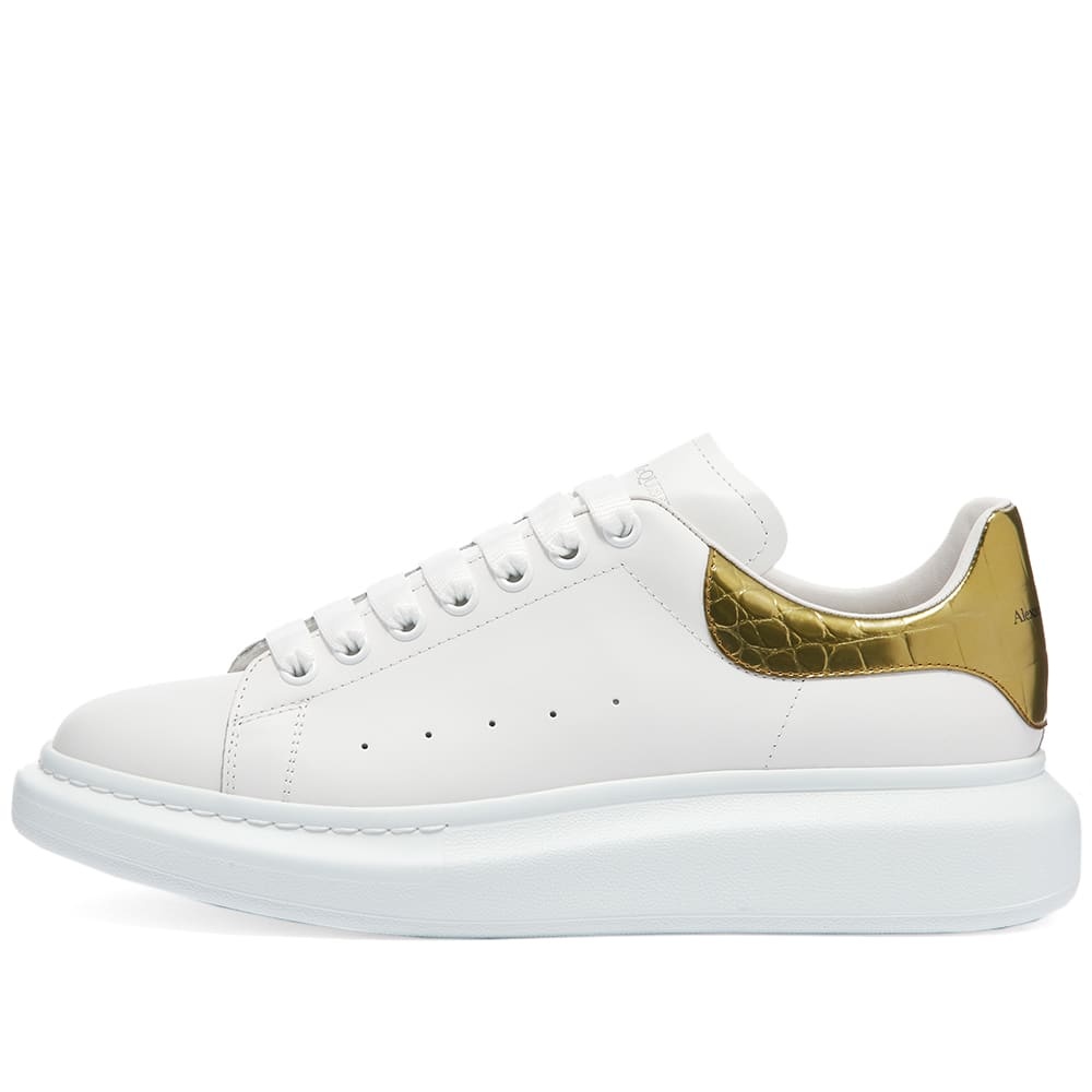 Alexander McQueen Metallic Printed Croc Heel Tab Wedge Sole Sneaker - 2