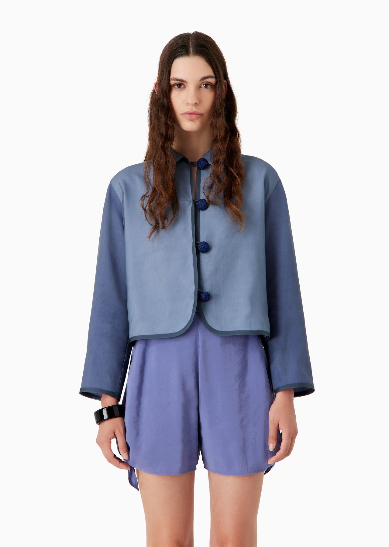 Shorts with bows in a flowing, washed matte fabric - 2