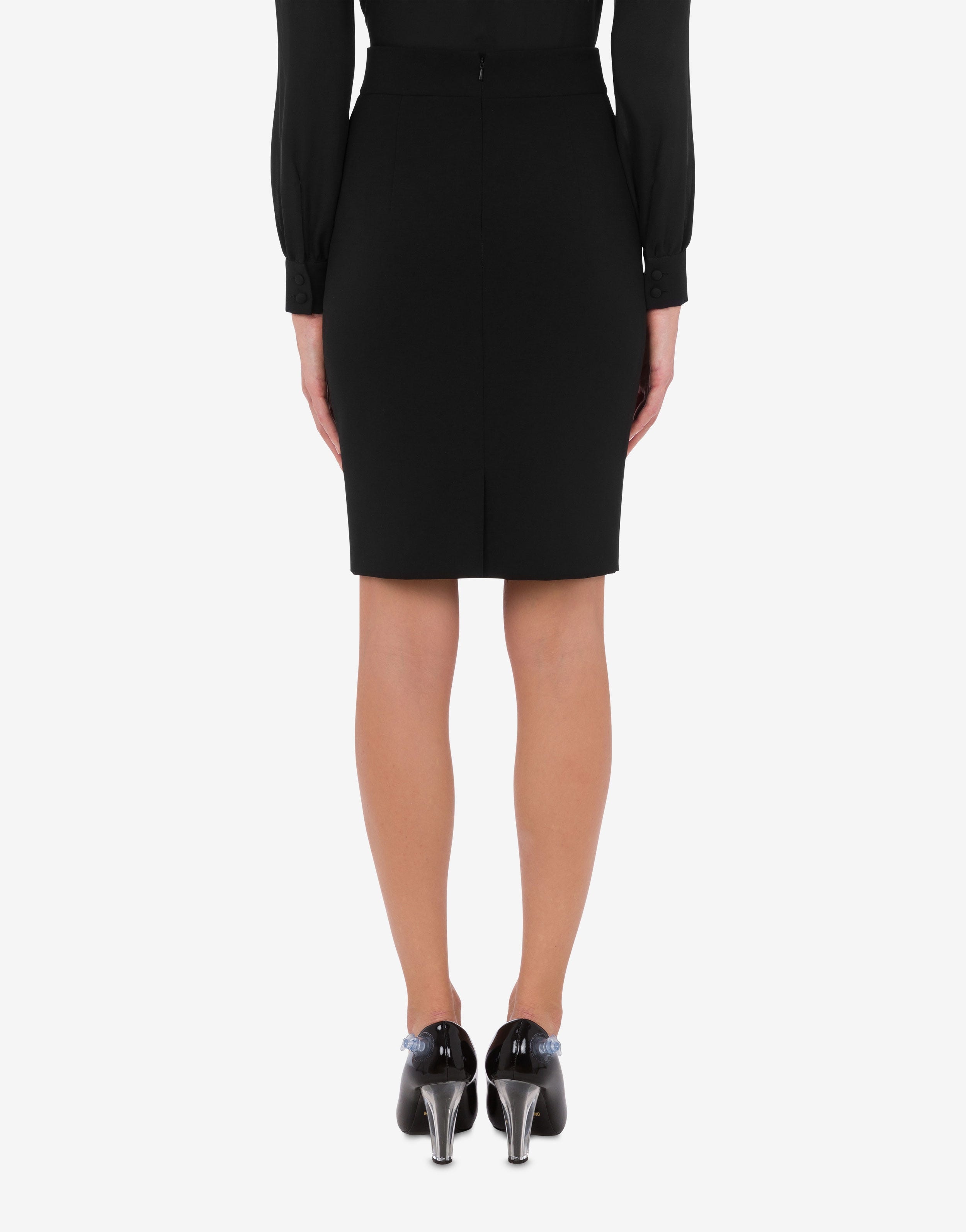 RED QUESTION MARK CRÊPE SKIRT - 3