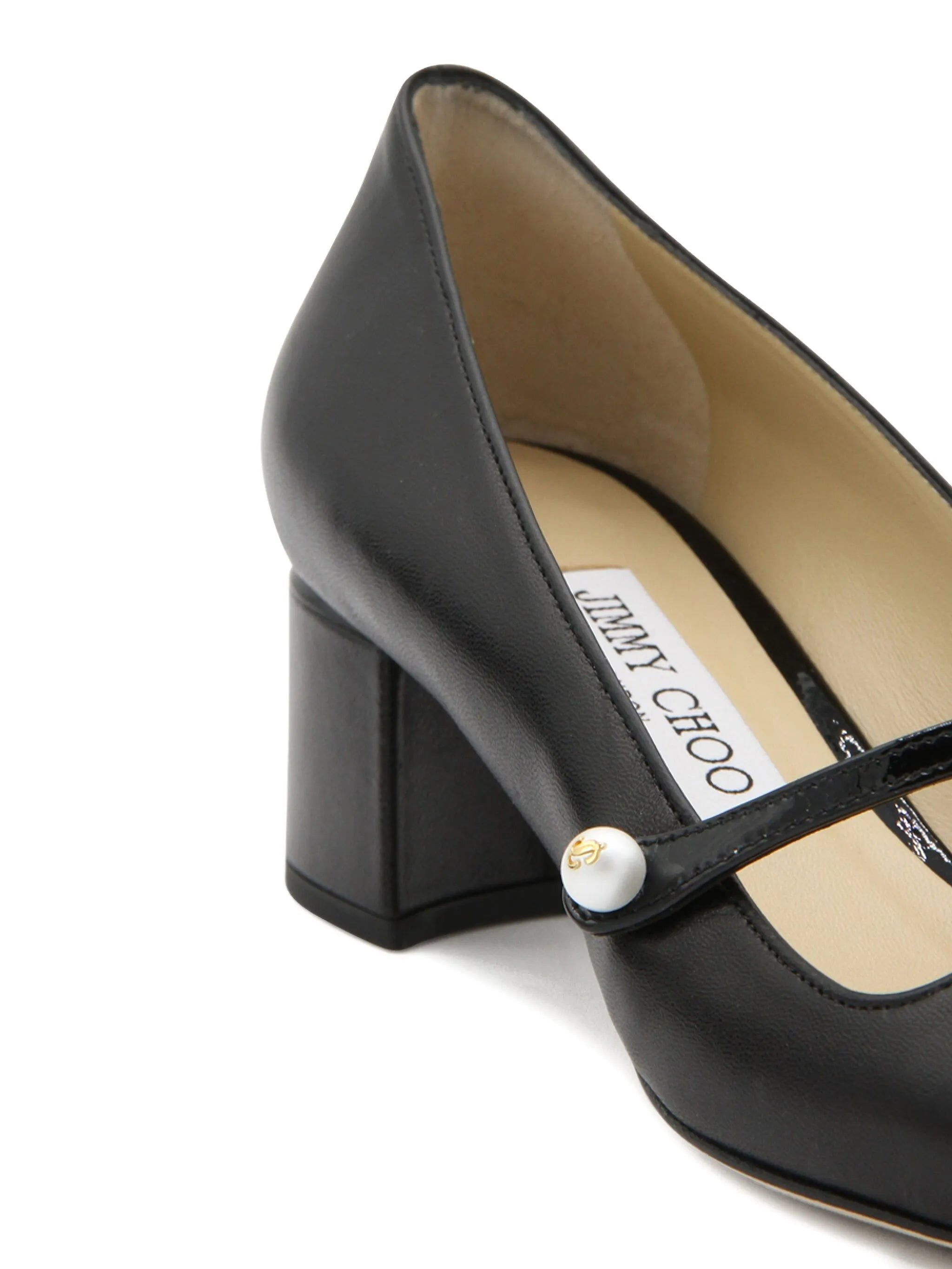 pearl-embellished block-heel pumps - 3