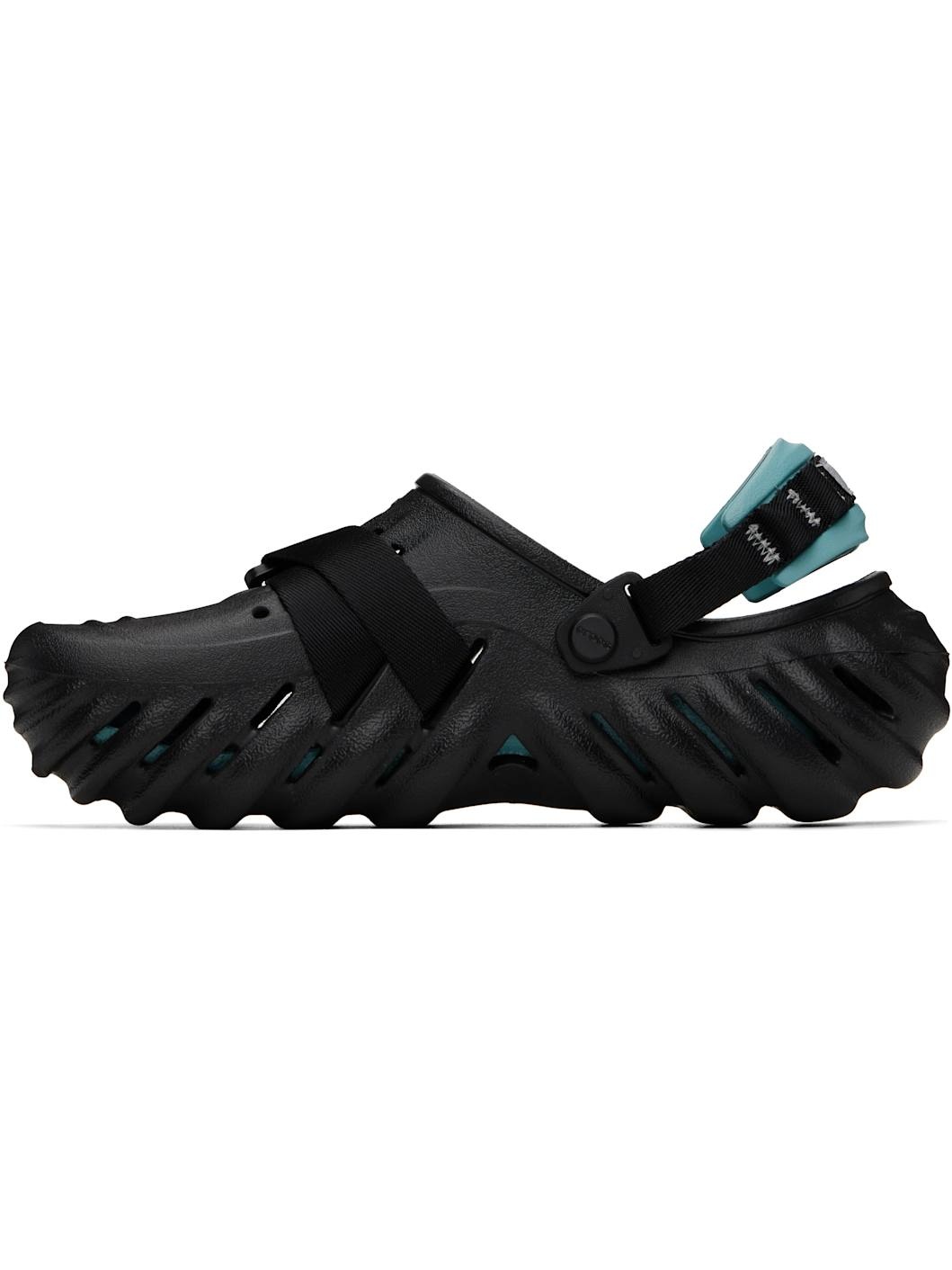 Black Echo Reflective Laces Clogs - 5