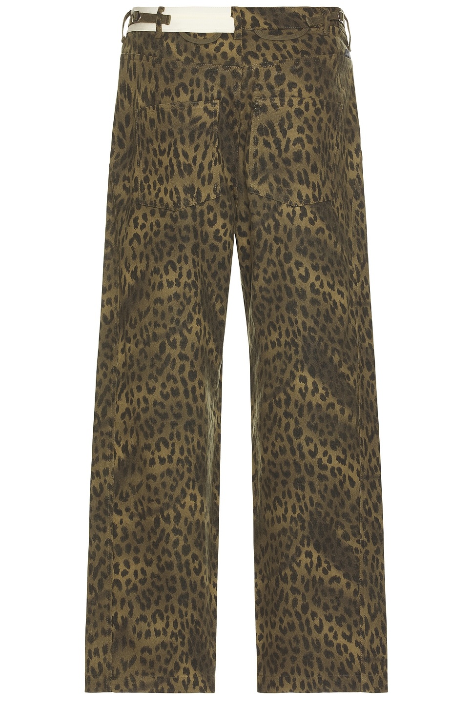 Unisex Leopard Cross-Over Wide Jeans - 2