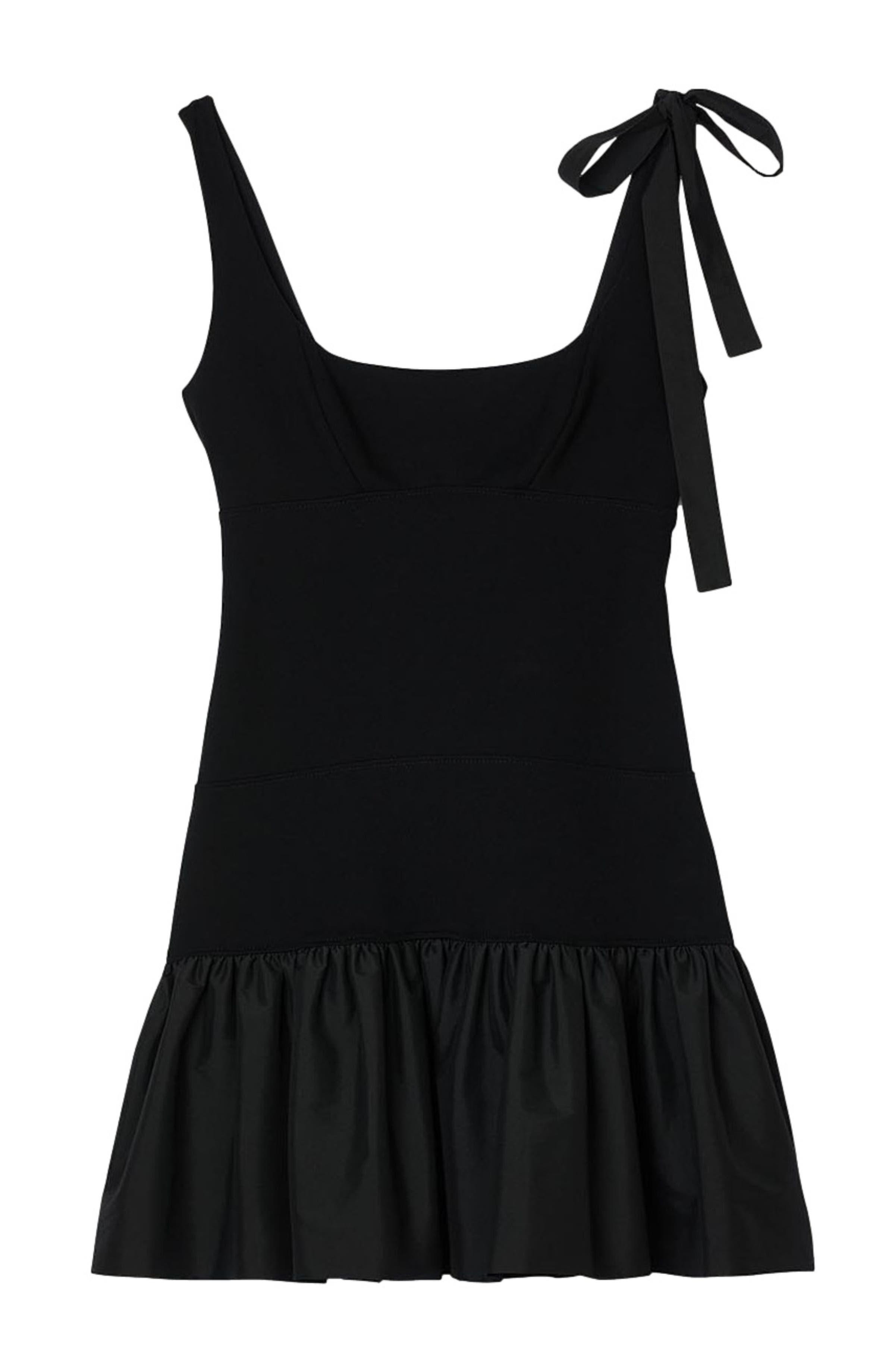 SANDRO Dual-material short dress in Black at Nordstrom - 6