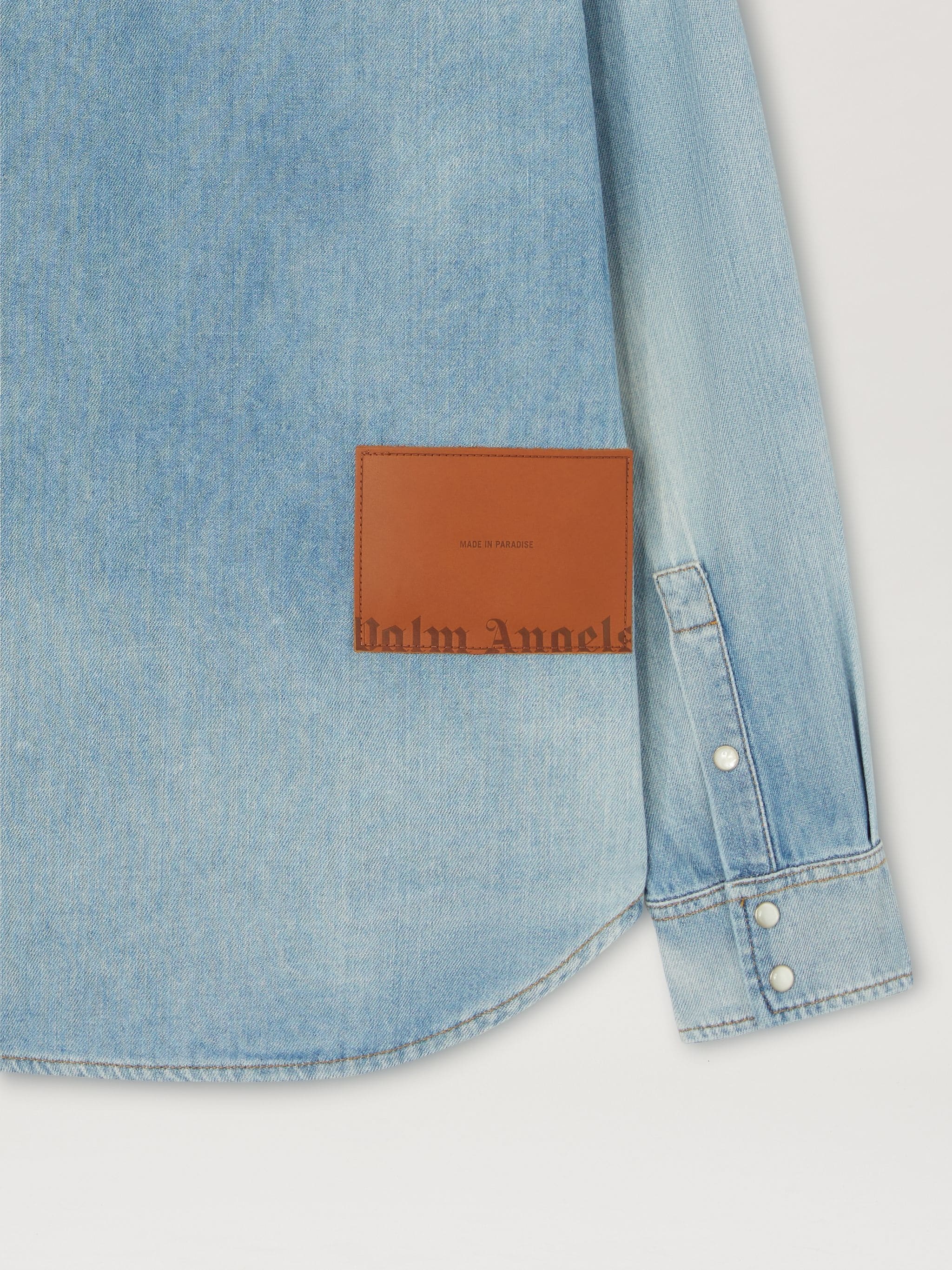 Palm Angels Blue Monogram Denim Shirt