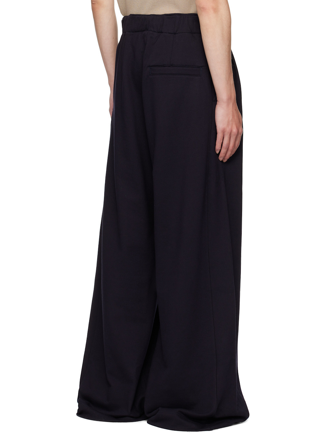 Navy Pleated Sweatpants - 3