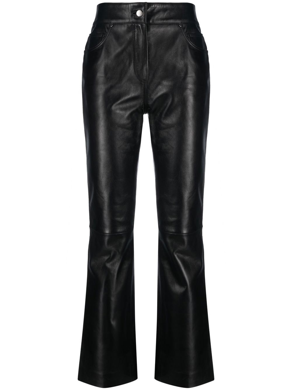 faux-leather straight leg trousers - 1