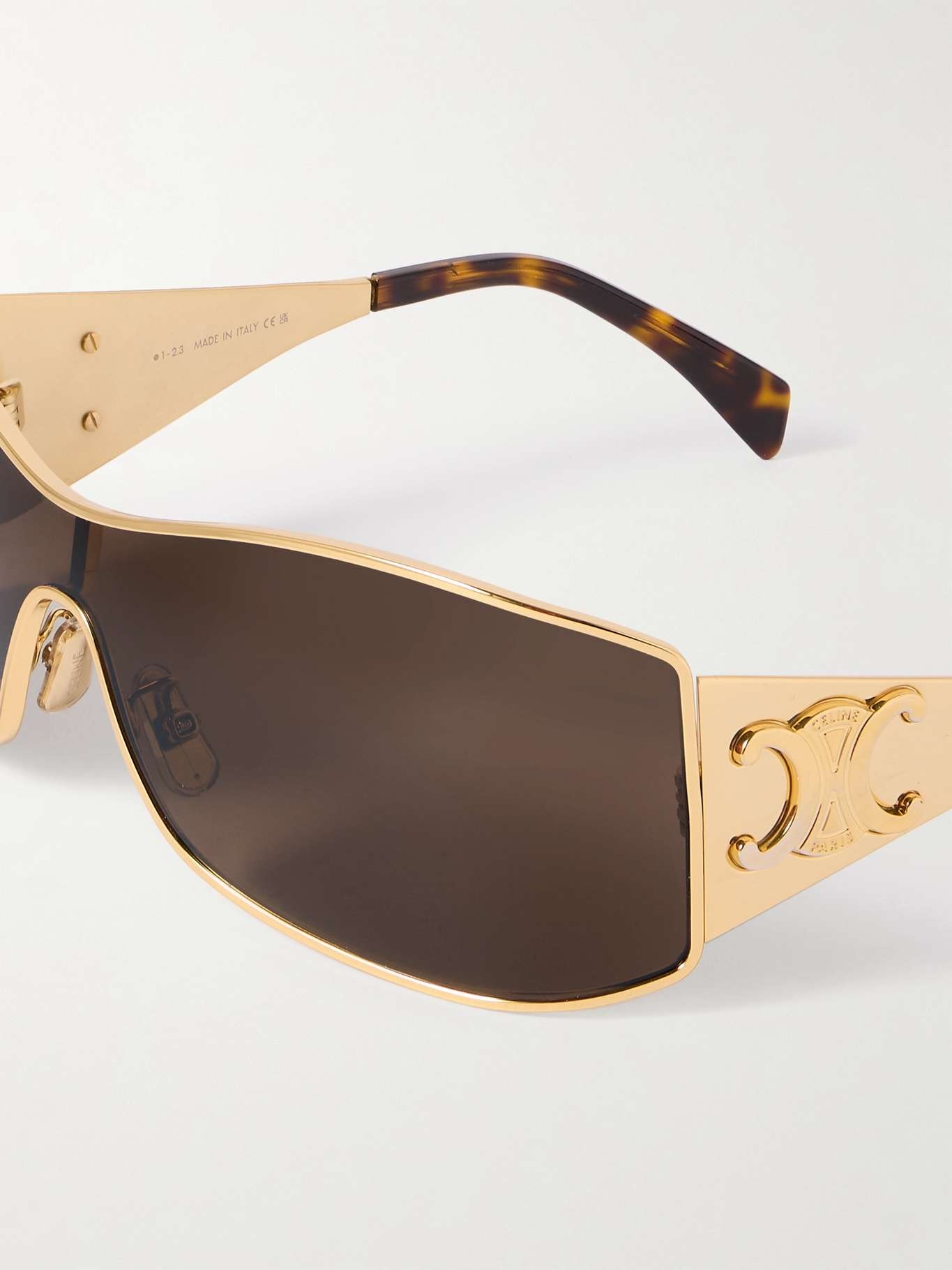 Rectangular-frame gold-tone sunglasses - 4