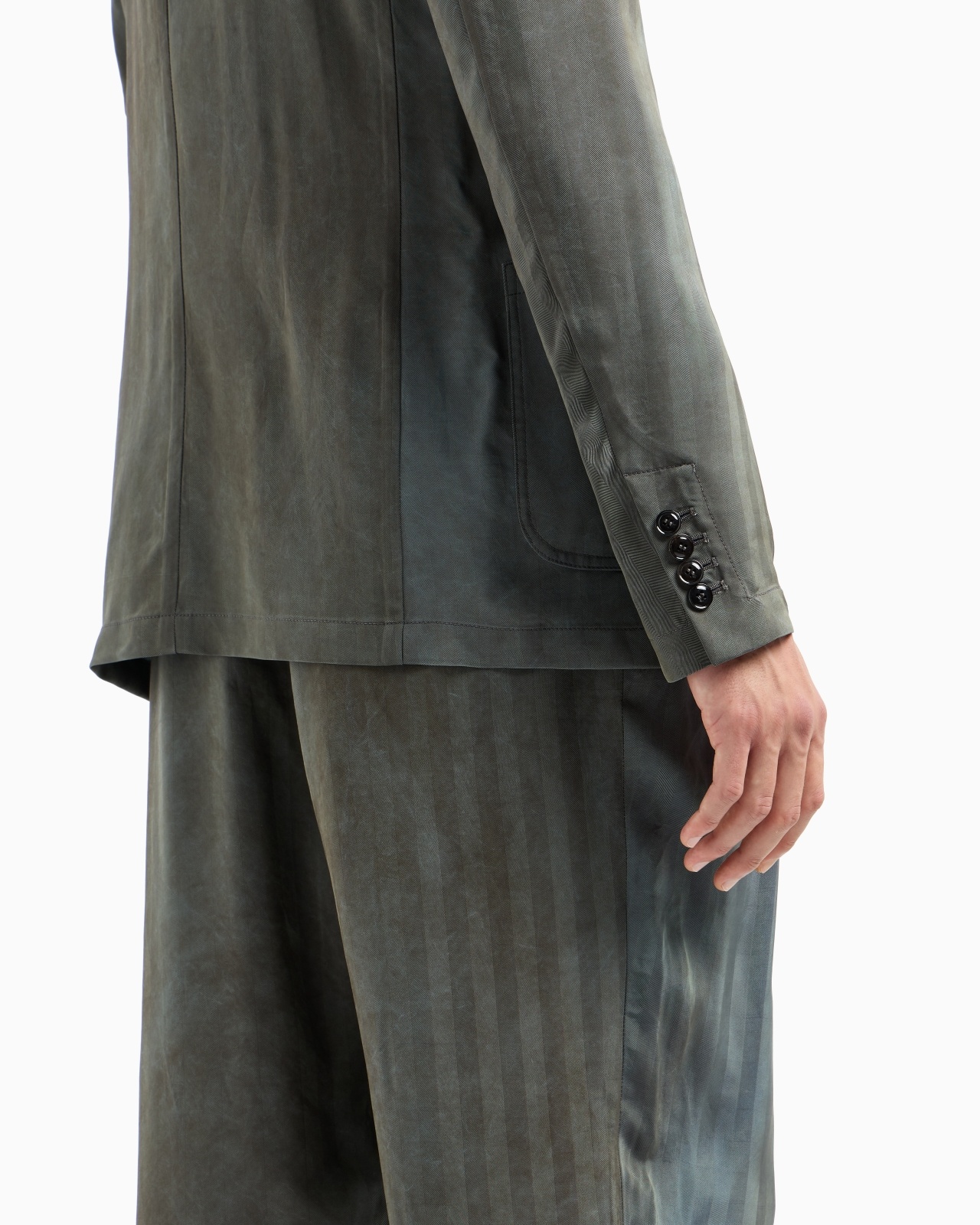 SINGLE-BREASTED JACKET IN IRIDESCENT VISCOSE - 6