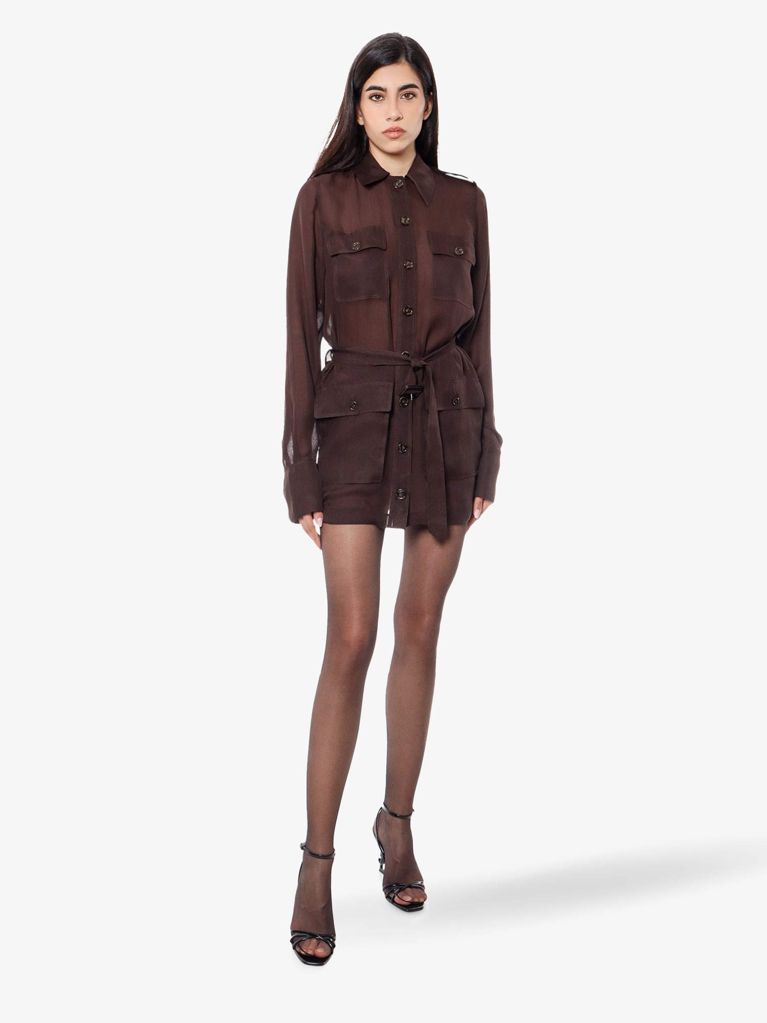 Biologic Silk Dress With Belt At Waist - 2