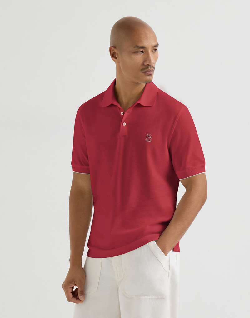 Cotton piqué polo shirt with logo 2