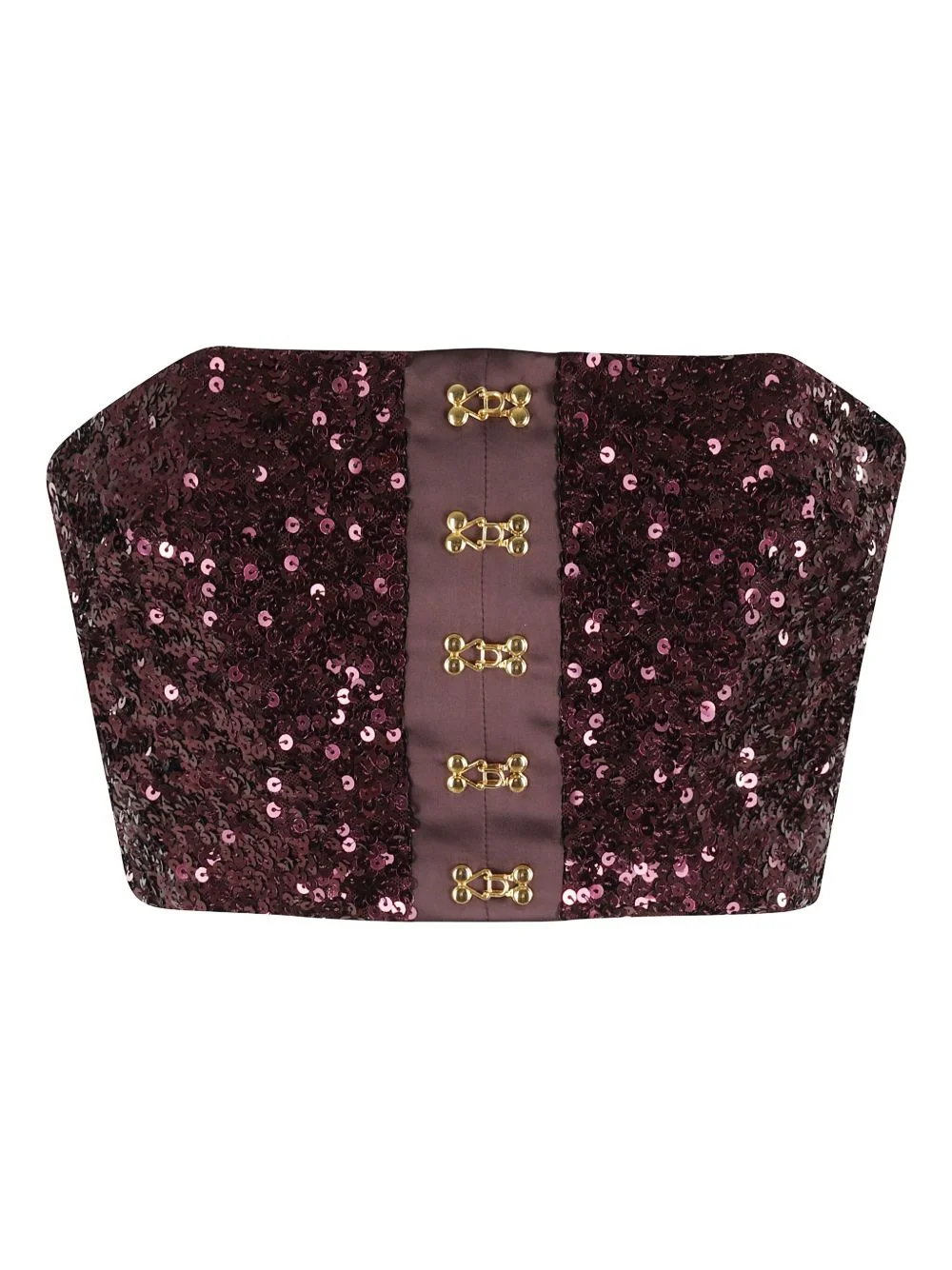 sequin-embellished cropped top - 1