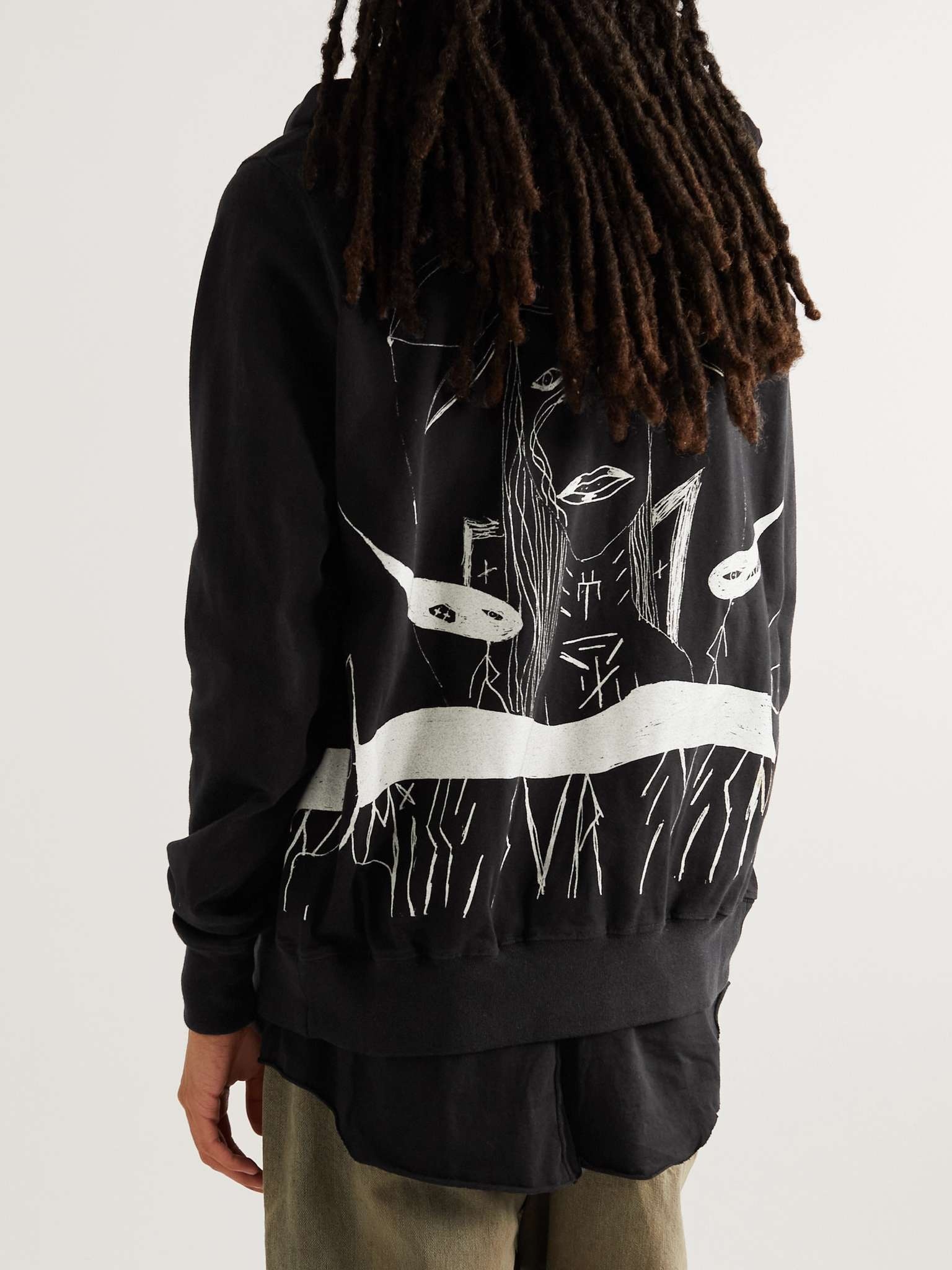 Jason's Printed Cotton-Jersey Zip-Up Hoodie - 4