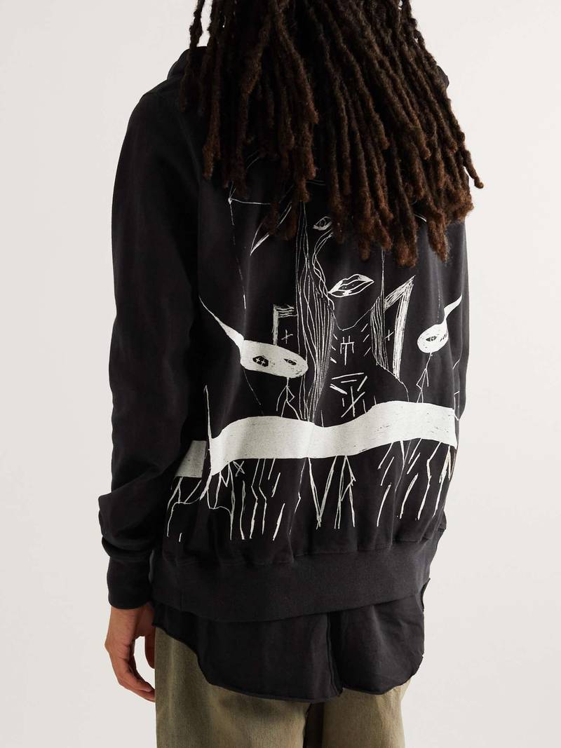 Jason's Printed Cotton-Jersey Zip-Up Hoodie 4