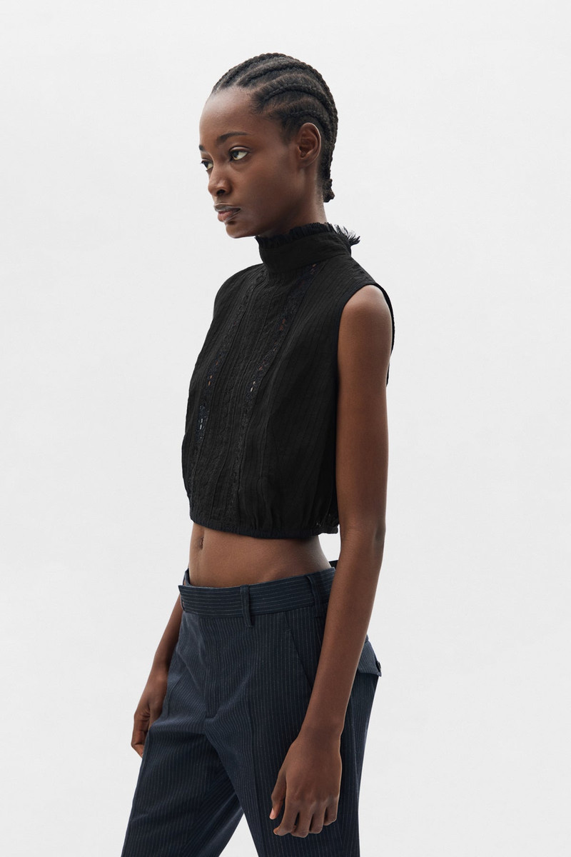 Ann Demeulemeester Bee High Neck Cropped Top outlook