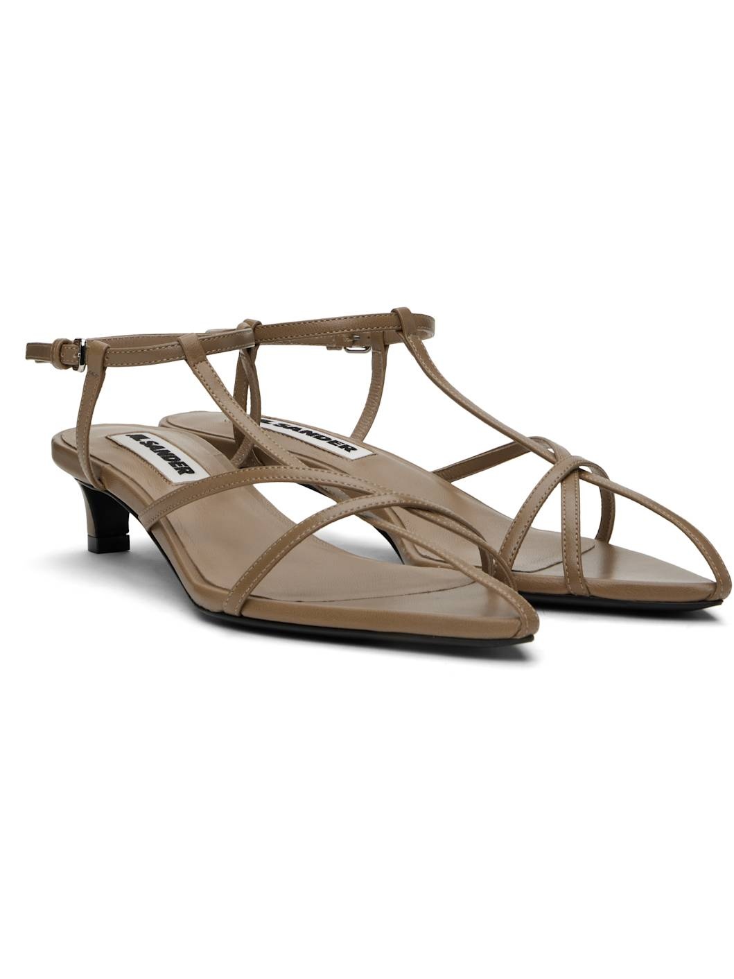 Beige High Heeled Sandals - 4