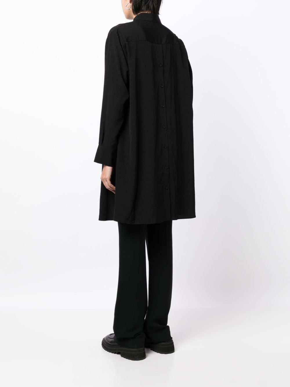 asymmetric decorative button-detail shirt - 4