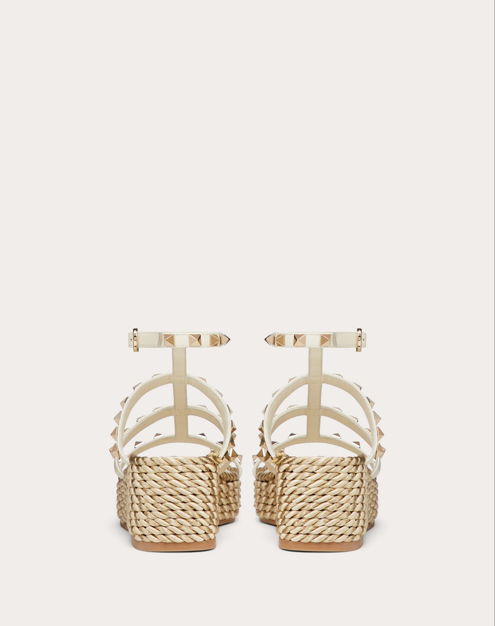 Rockstud Wedge Sandal with Calfskin Straps 55 mm - 3