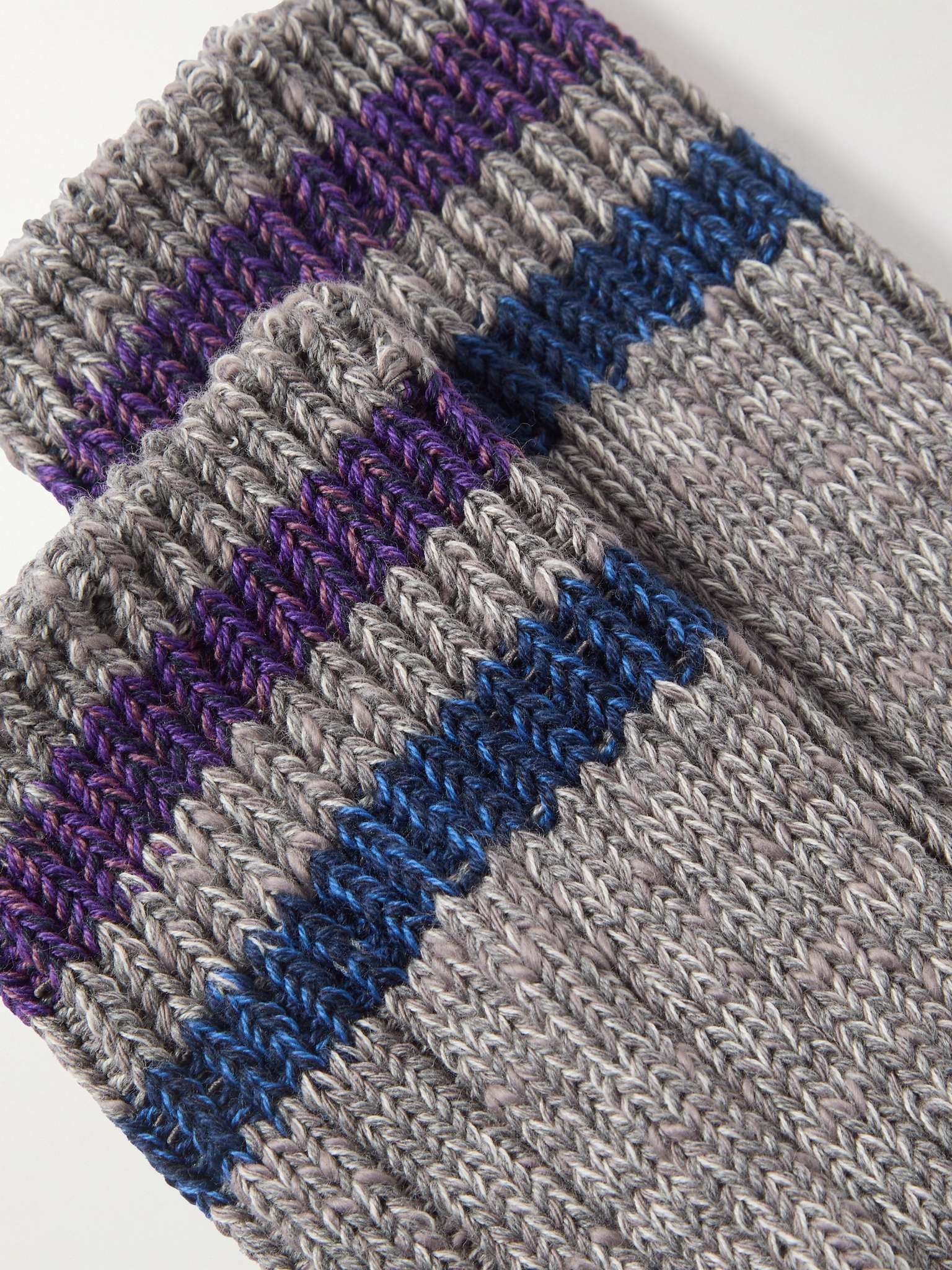 Intarsia Cotton and Hemp-Blend Socks - 2