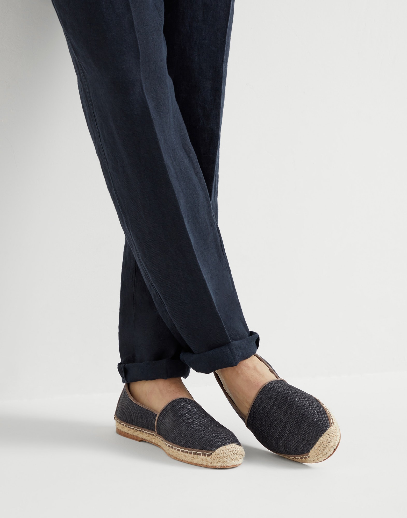 Techno raffia espadrilles with piping - 4