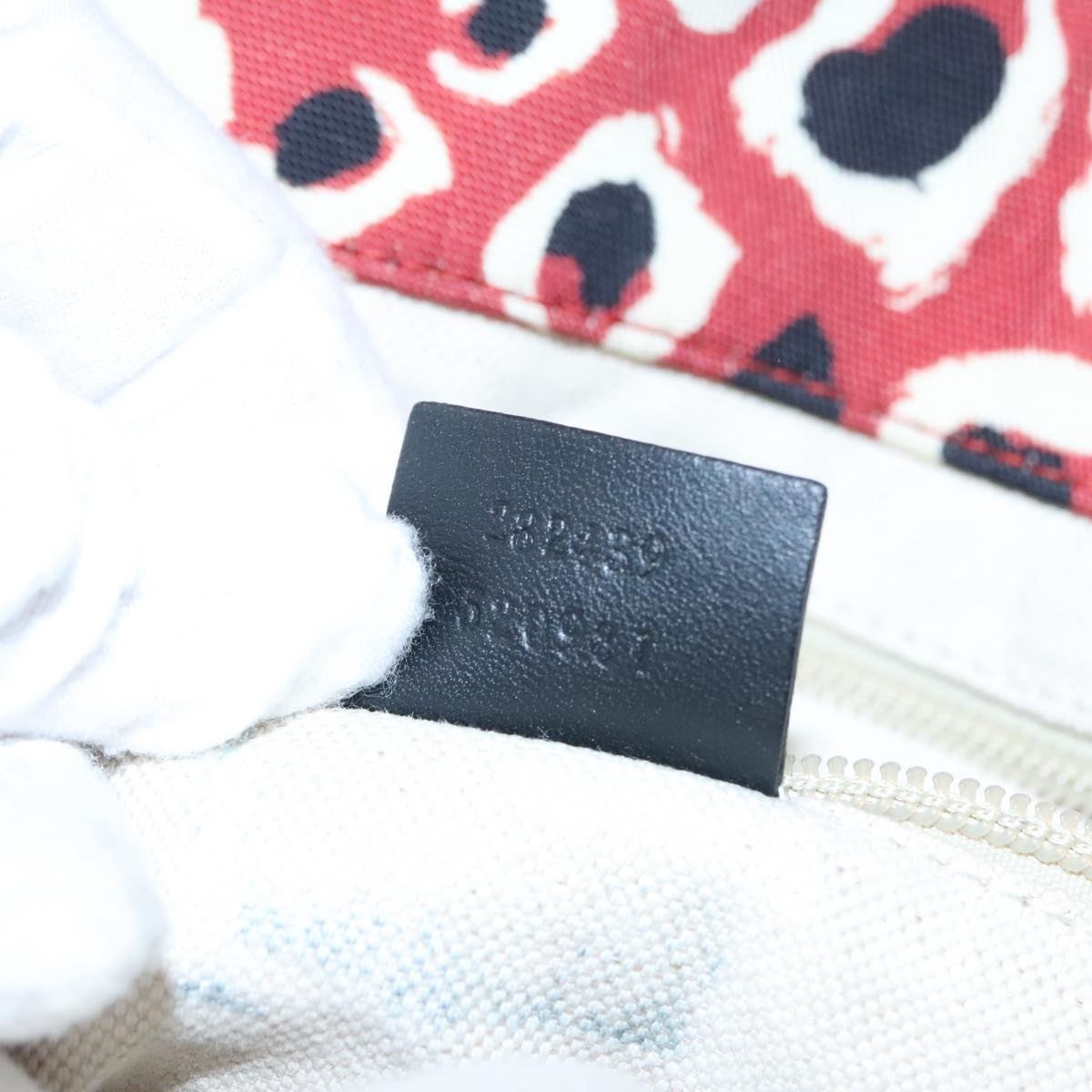 GUCCI Tote Bag Canvas White Red - 12
