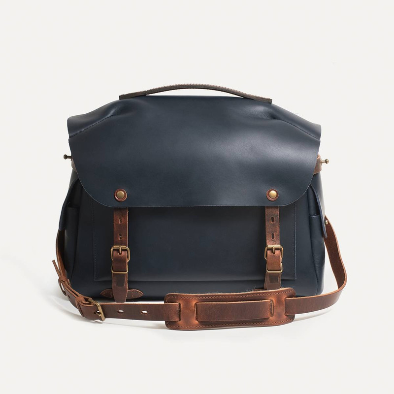 ARLES L LEATHER CAMERA BAG - NAVY BLUE 1