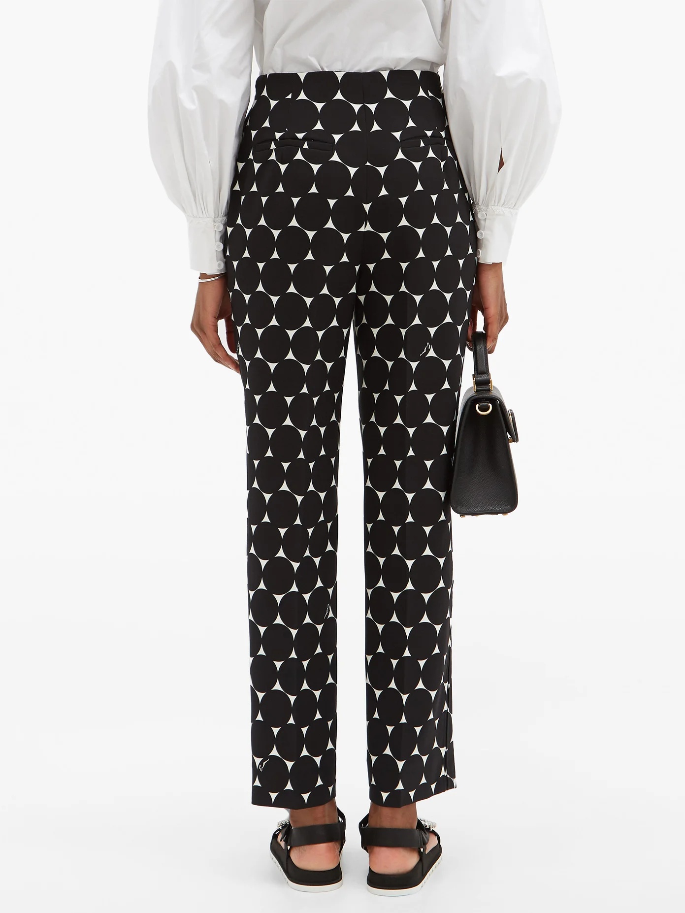 Pansy dotted crepe cigarette trousers - 5