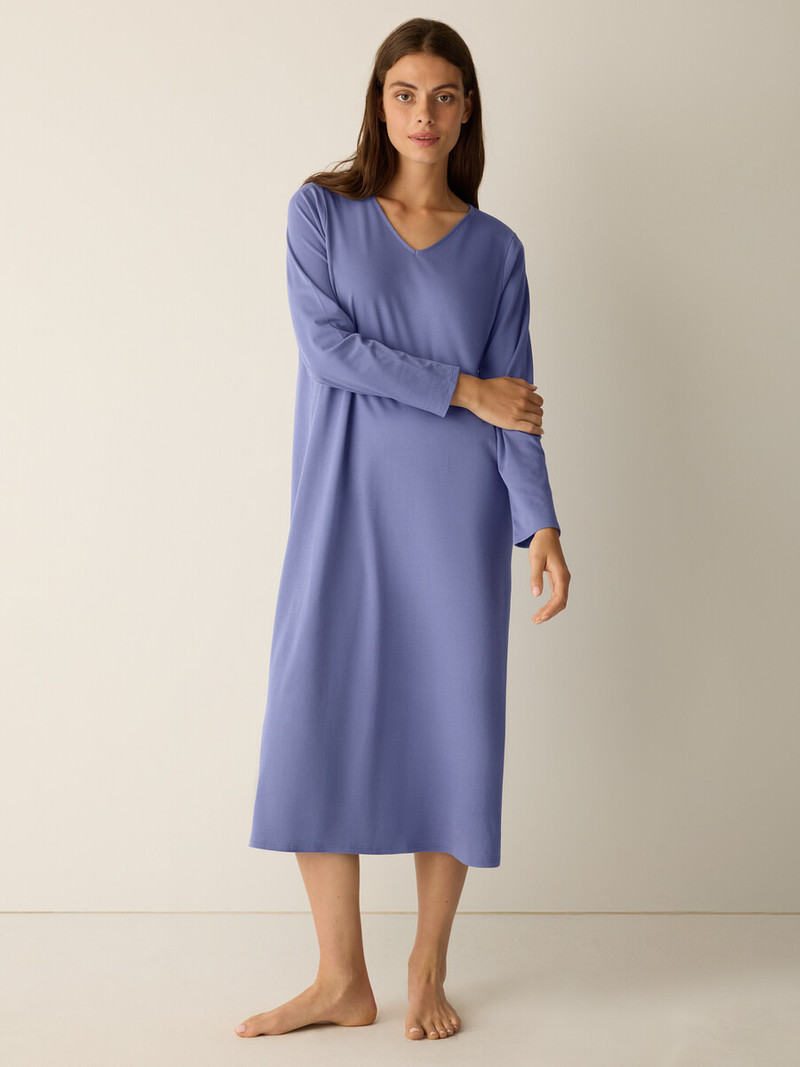 EILEEN FISHER Organic Cotton Interlock V-Neck Sleep Dress outlook