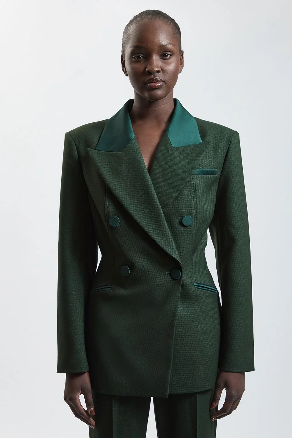 Tailored Double Breasted Blazer - 1