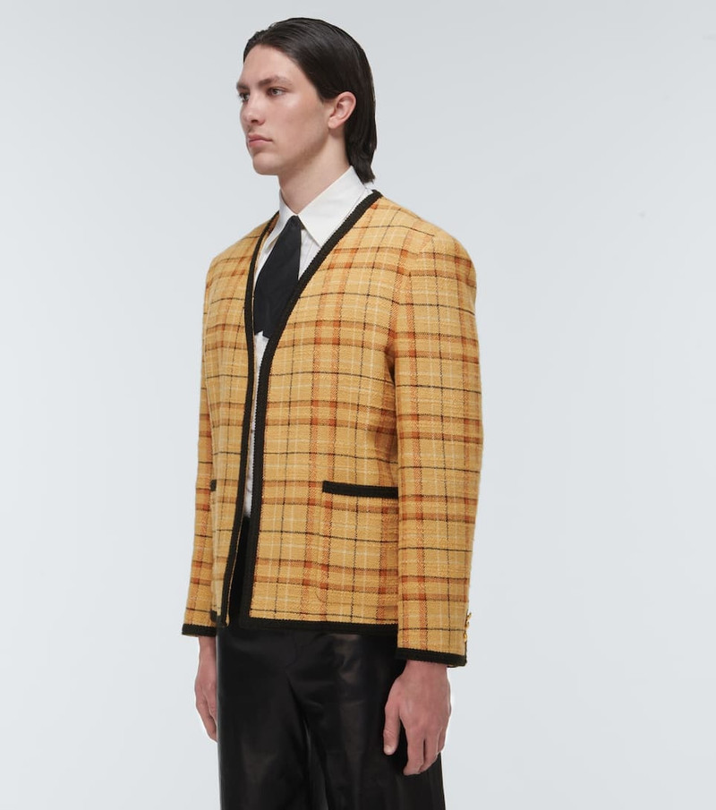 checked long-sleeve blazer 3