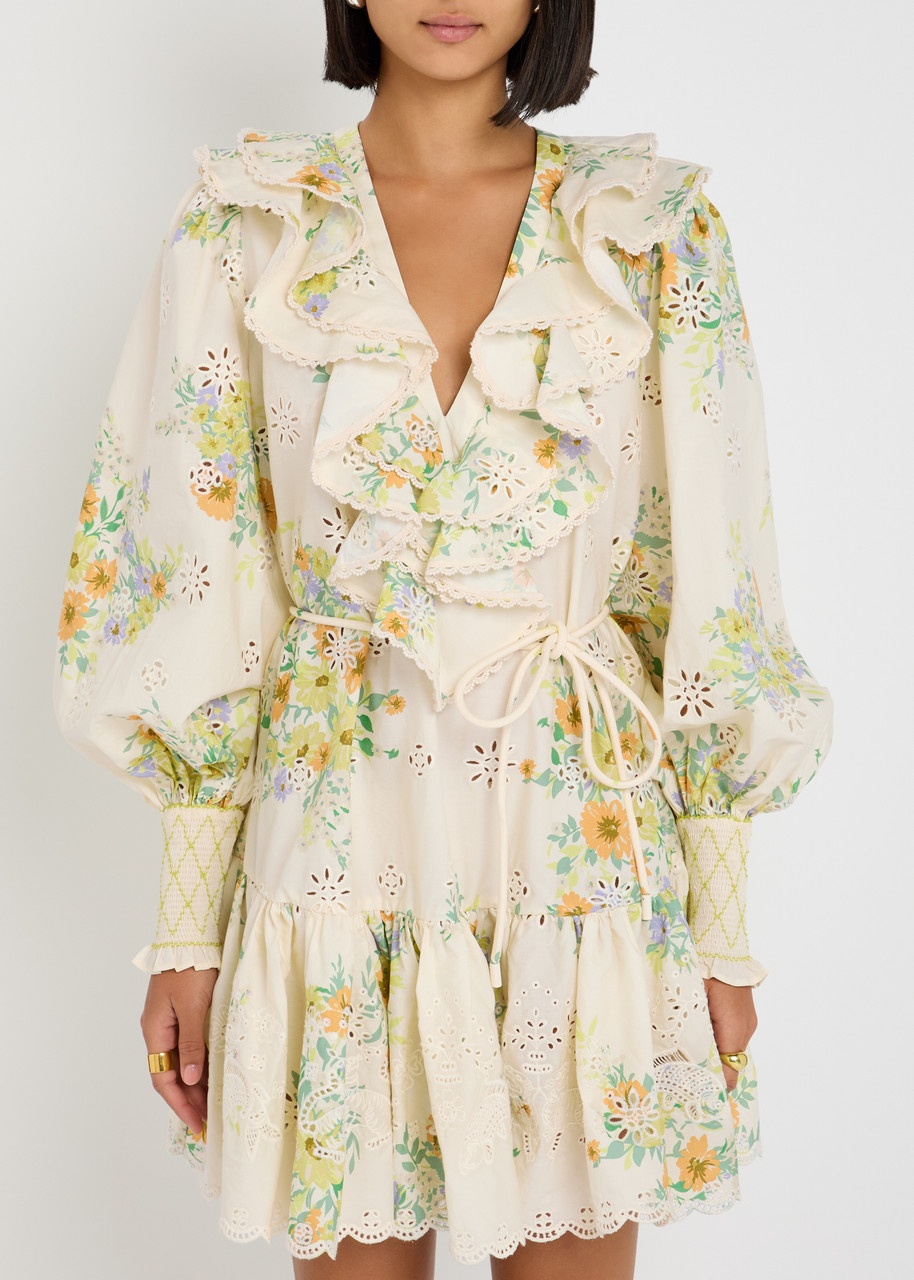 Alemais Juliette Embroidered Cotton Mini Dress - 2