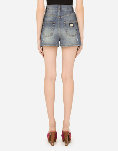 Dolce & Gabbana Denim shorts with ripped details outlook