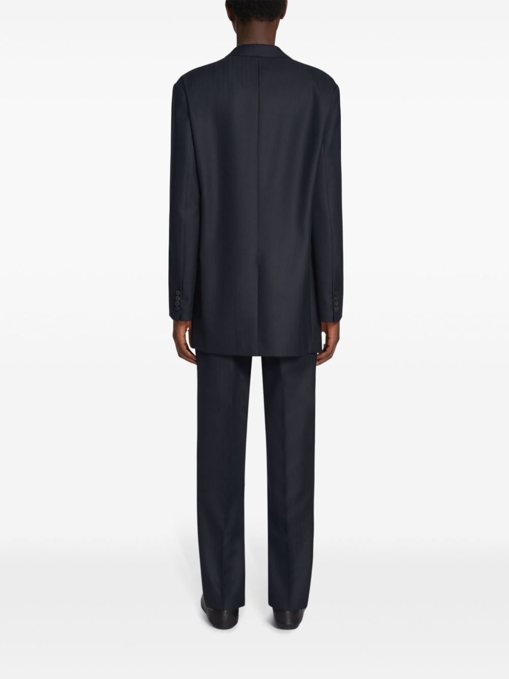 pressed-crease tapered trousers - 4