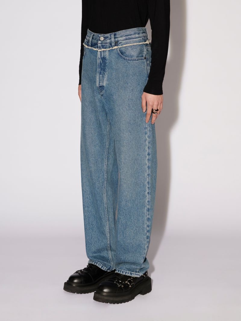 WAIST DETAIL DENIM PANTS - 5