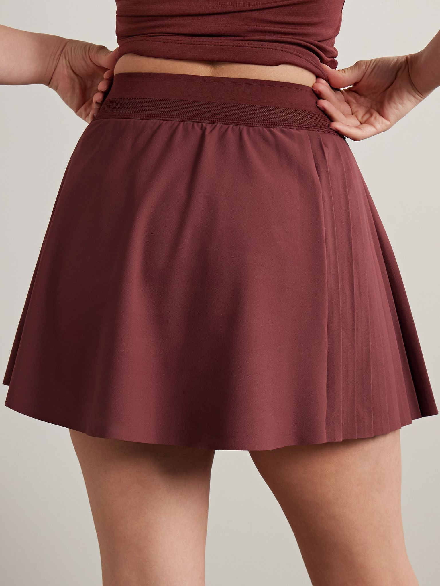 NikeCourt Slam grosgrain-trimmed Dri-FIT tennis skirt Burgundy - 4
