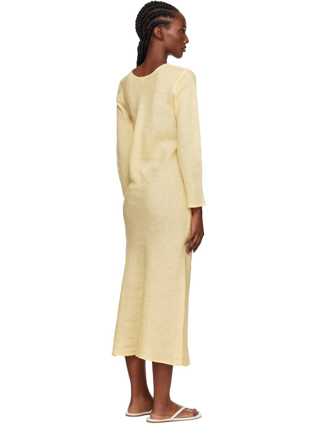 Yellow Dydine Long Sleeve Maxi Dress - 3