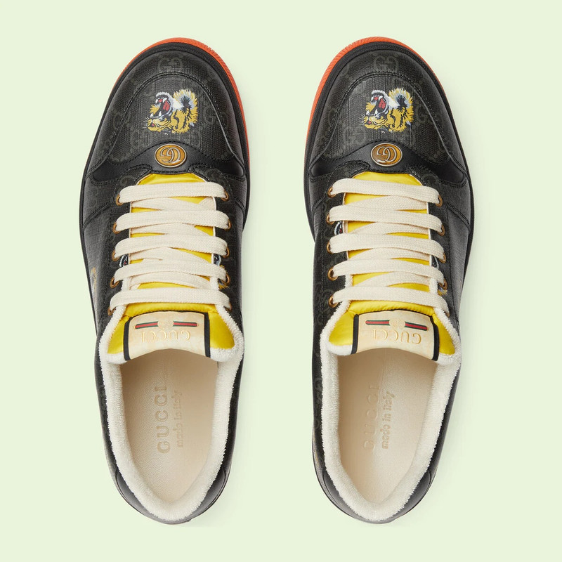GUCCI Men's Screener sneaker with tiger print outlook