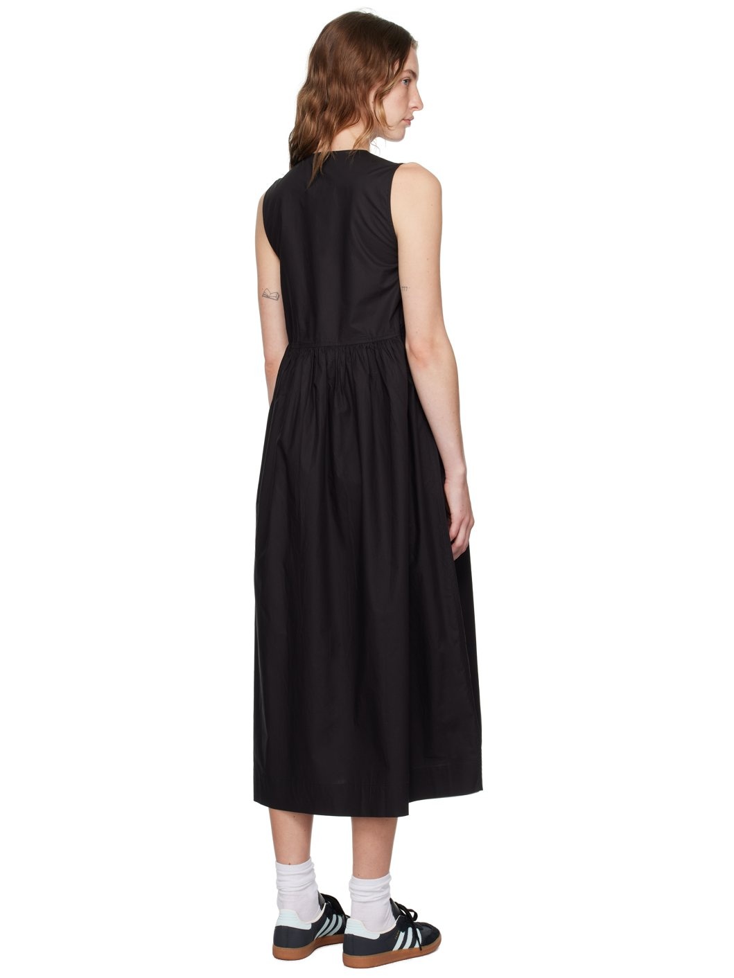 Black A-Line Midi Dress - 3