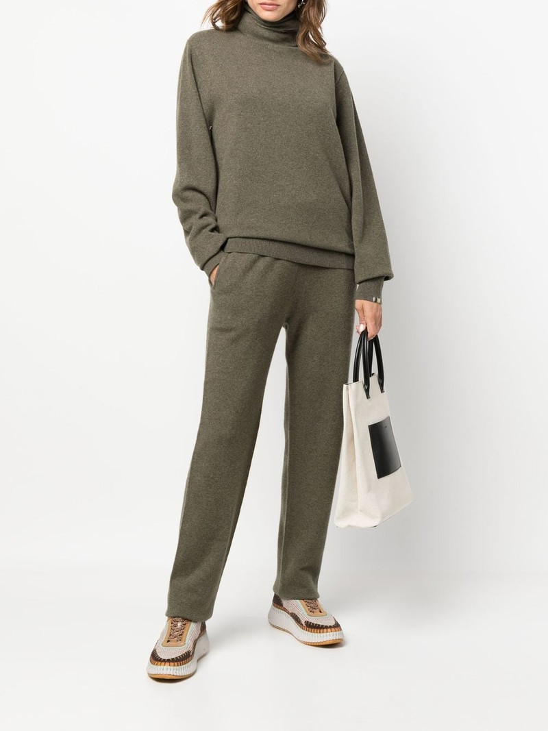 extreme cashmere fine-knit straight-leg trousers outlook