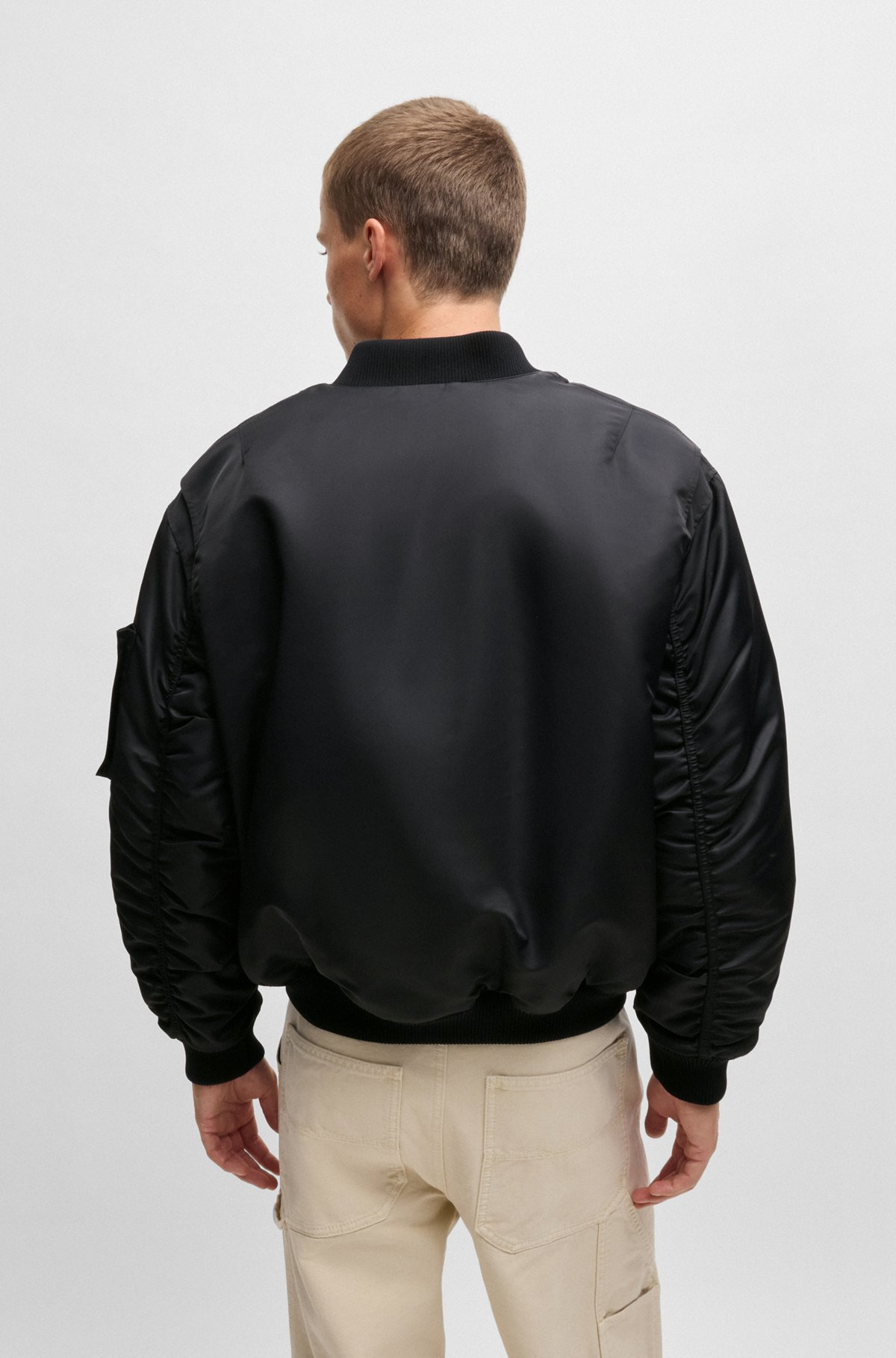 WATER-REPELLENT BOMBER JACKET WITH BRANDED ZIP PULLER - 4