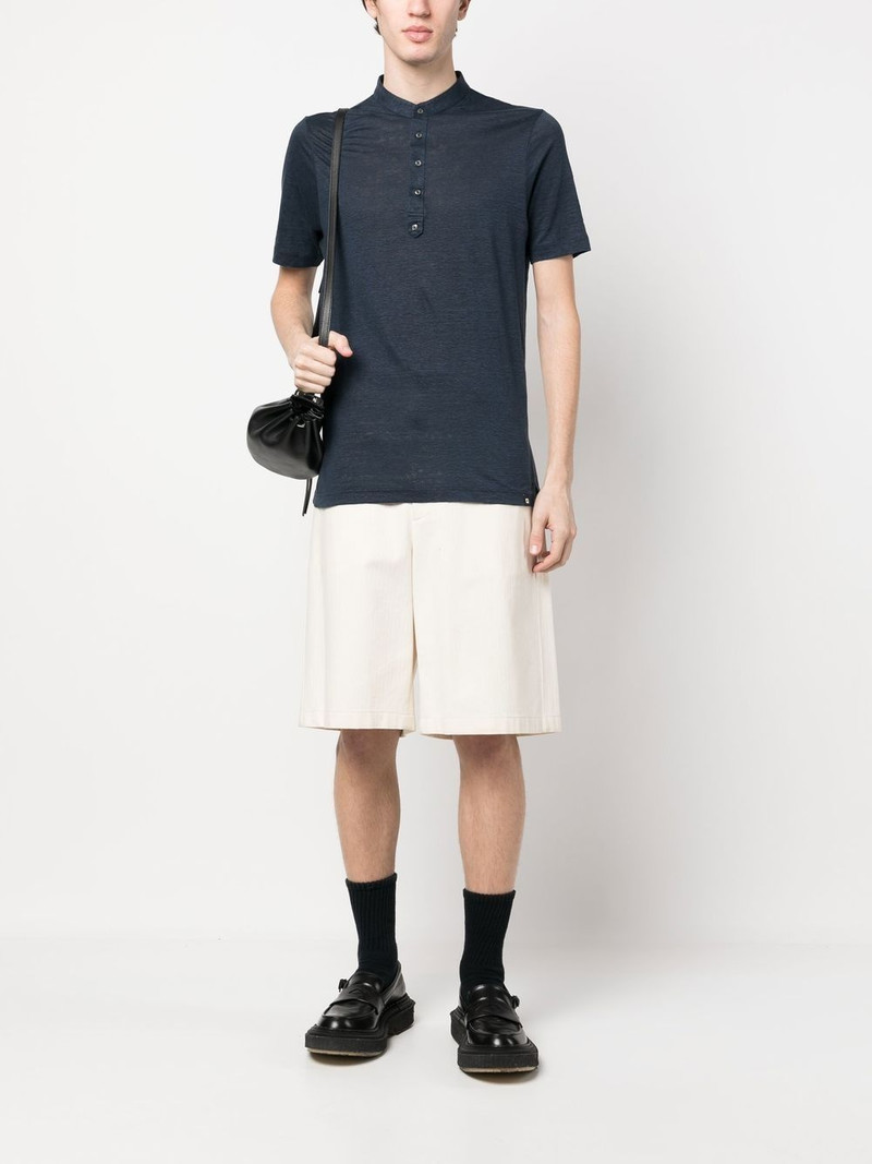 LARDINI short-sleeve linen shirt outlook