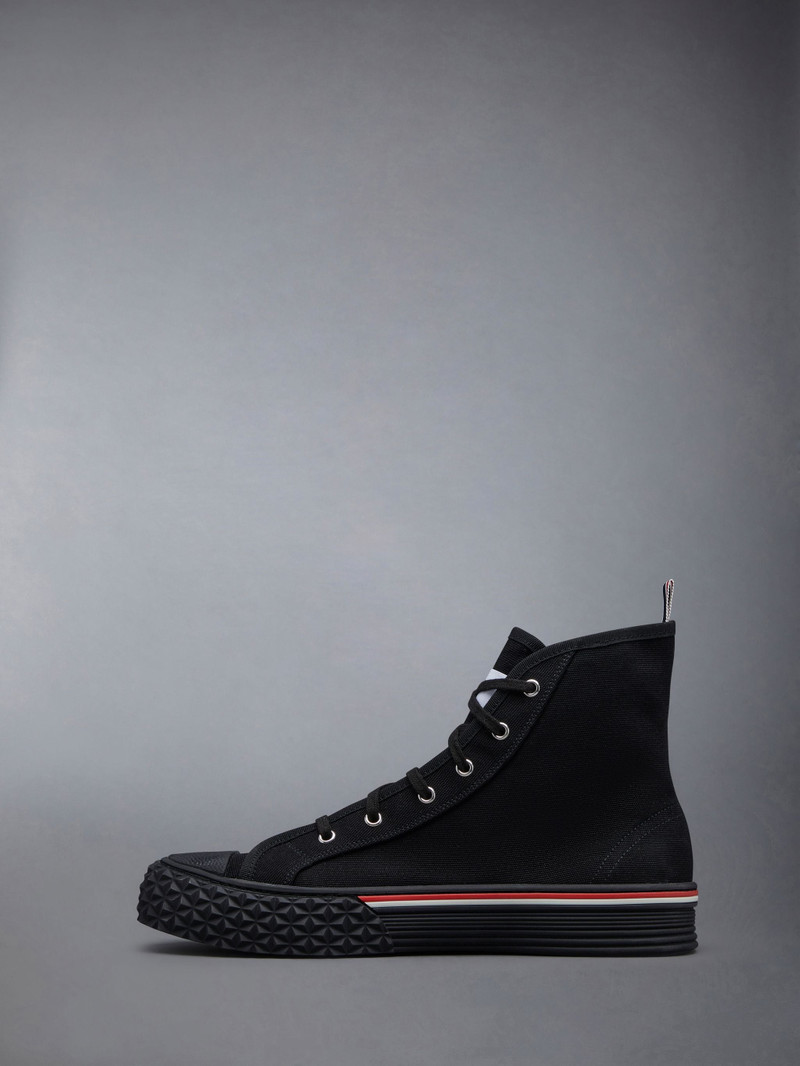 Canvas Tartan Tread Sole Collegiate High Top Trainer 3