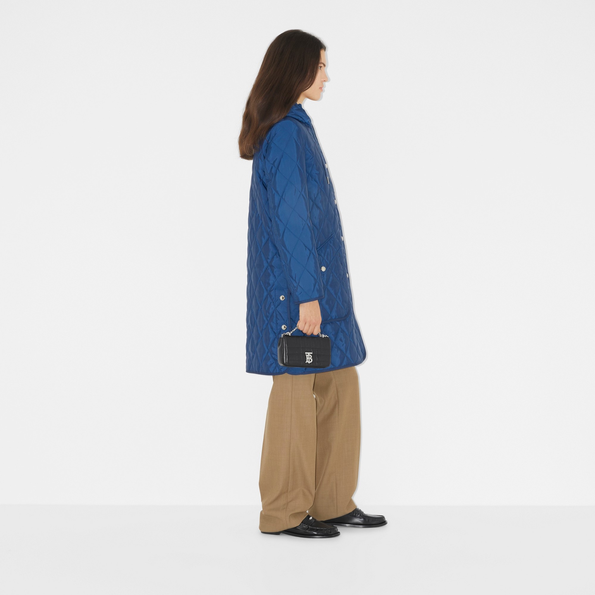 Diamond Quilted Nylon Hooded Coat - 3