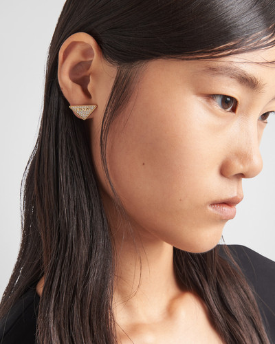 Prada Crystal Logo Jewels zirconia earrings outlook