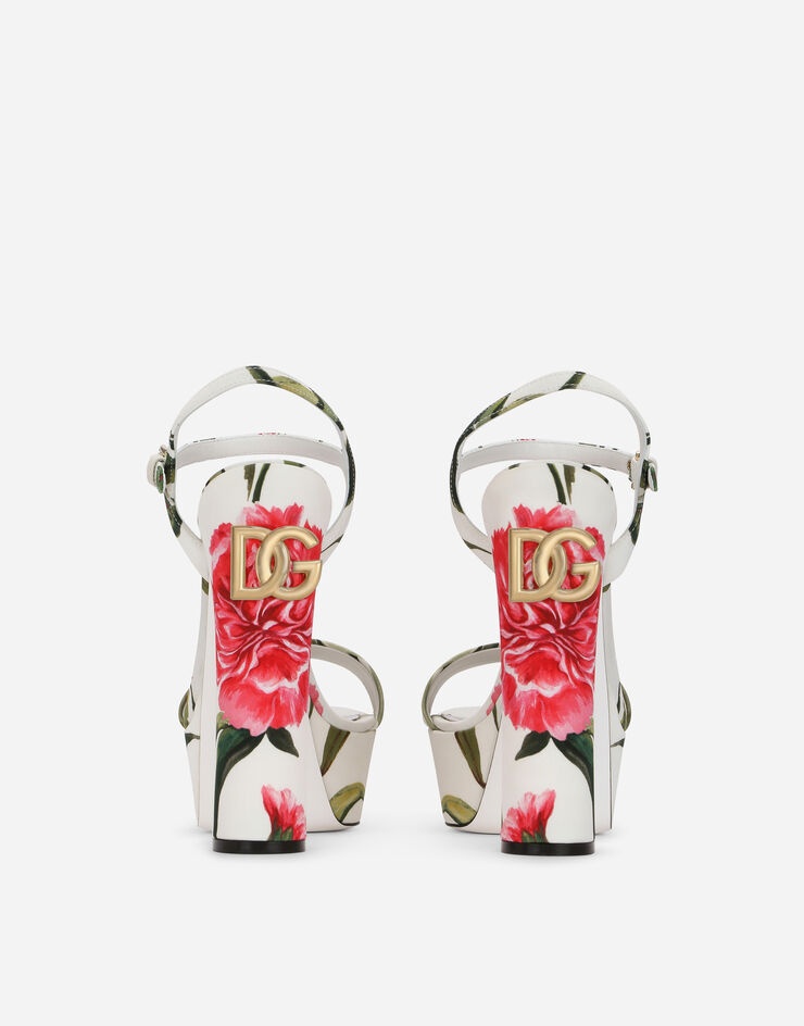 Printed fabric platform sandals - 3