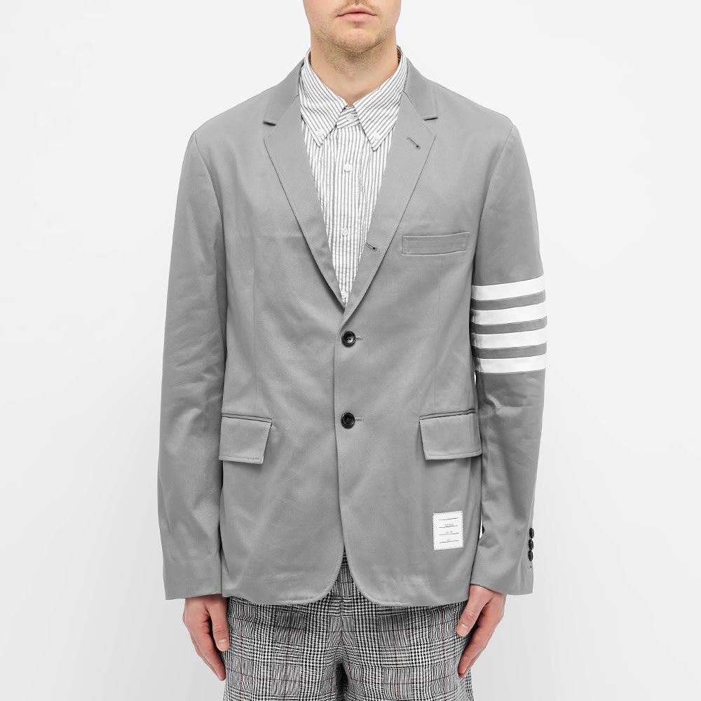 Thom Browne Unconstructed Twill Arm Stripe Blazer - 5