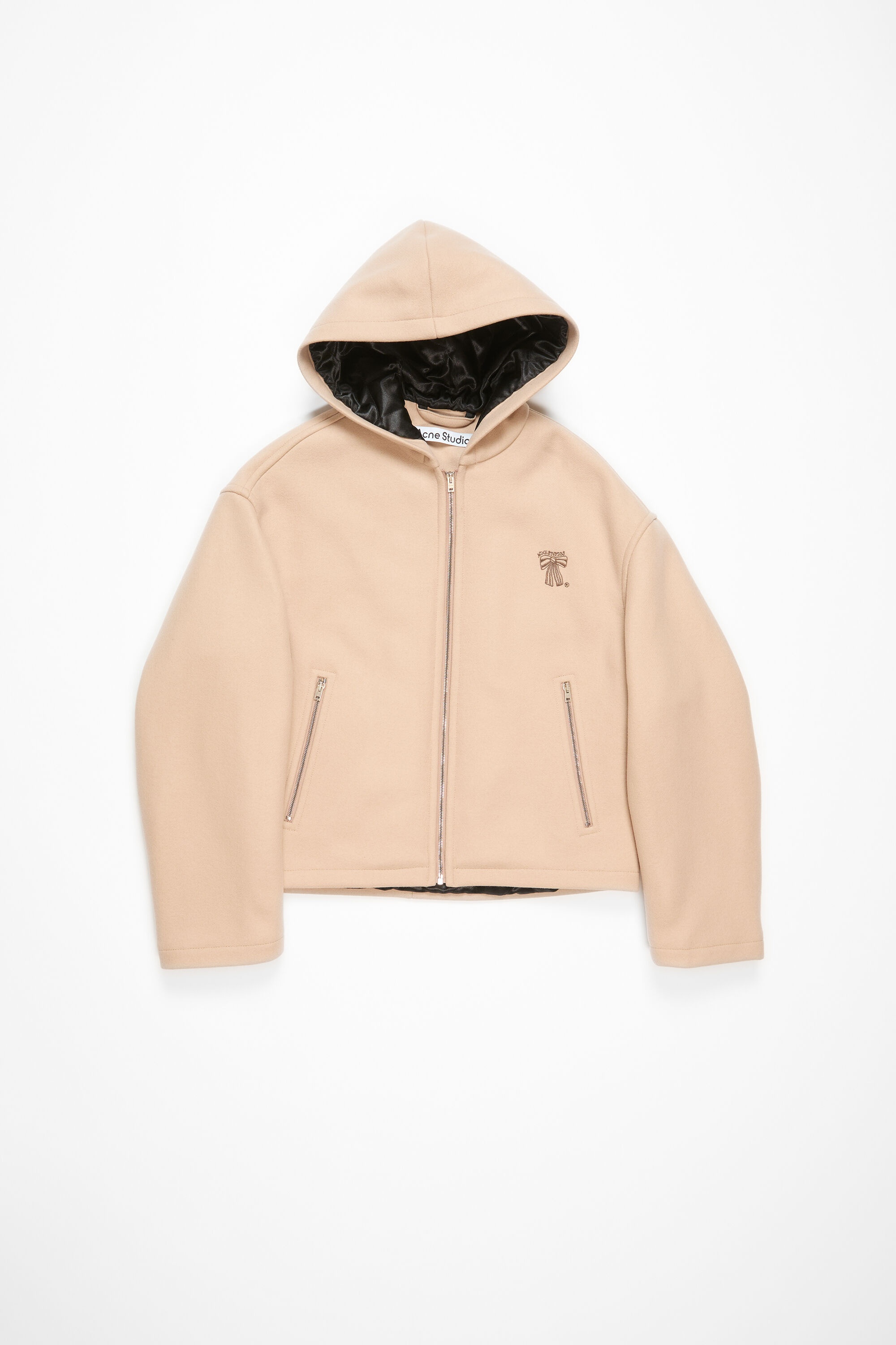 Hooded wool jacket - Camel Beige - 7