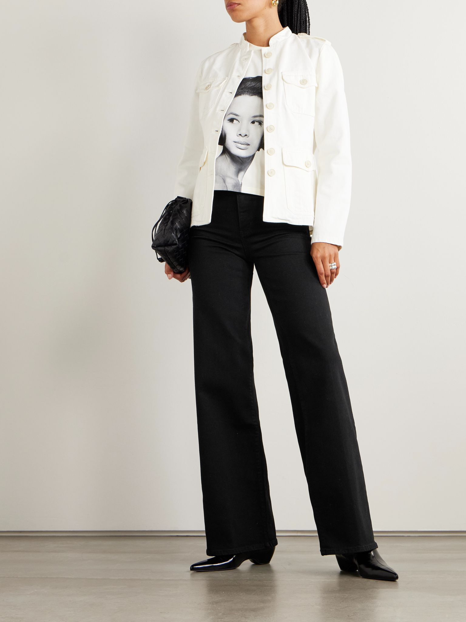 Slim Palazzo Long high-rise wide-leg jeans Black - 2