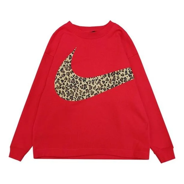 (WMNS) Nike Casual Sports Round Neck Pullover 'Red' CU1503-657 - 1